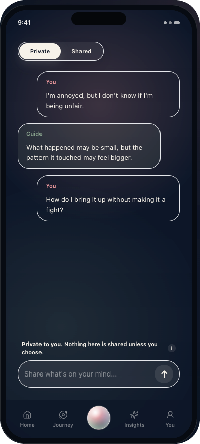 Revol private chat screen