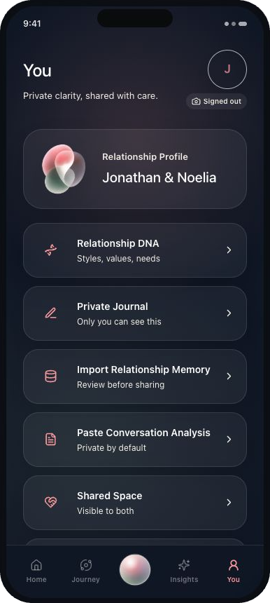 Relationship profile screen